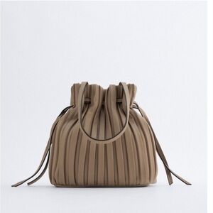 ZARA Taupe Pleated Bag